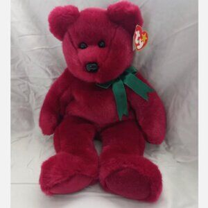 Teddy Cranberry Colored Plush 16" Bear Ty Beanie Baby with Tag 1998